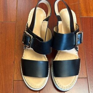 Tommy Hilfiger Black Leather Sandals